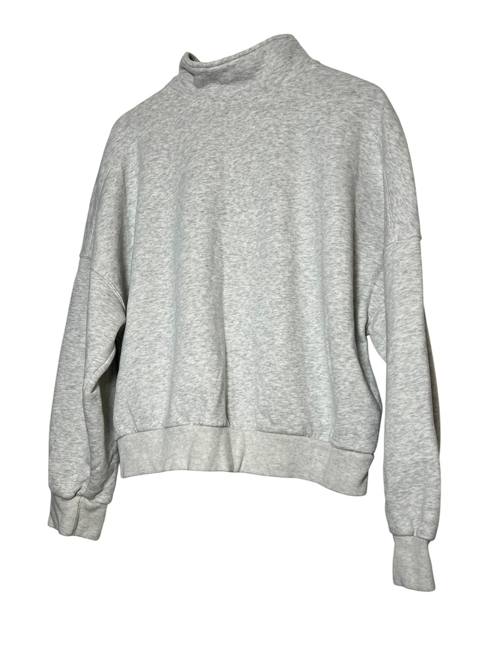 Abercrombie & Fitch Women’s Size XL US Quarter Zip Sweatshirt Light Gray - Picture 3 of 15